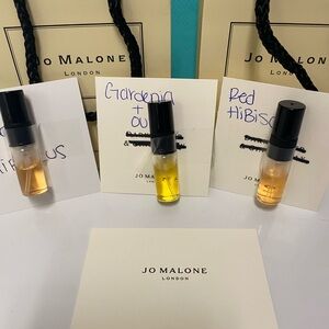 Jo Maolone 3 fragrance samples with 2 bags.